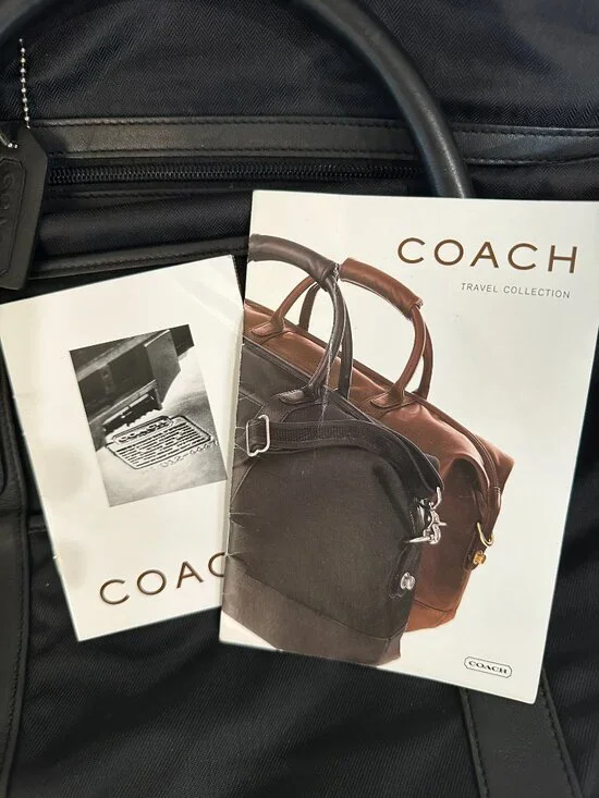 Vintage Coach Travel Collection Black Nylon & Leather Weekender Duffel Bag 5497 - Picture 9 of 9